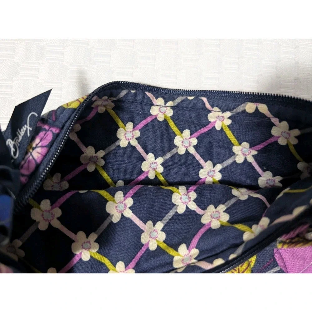 Vera Bradley Floral Nightingale Purple Crossbody Hipster Bag Beach Summer